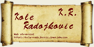 Kole Radojković vizit kartica